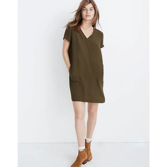 Madewell green button down shift dress - Picture 6 of 6